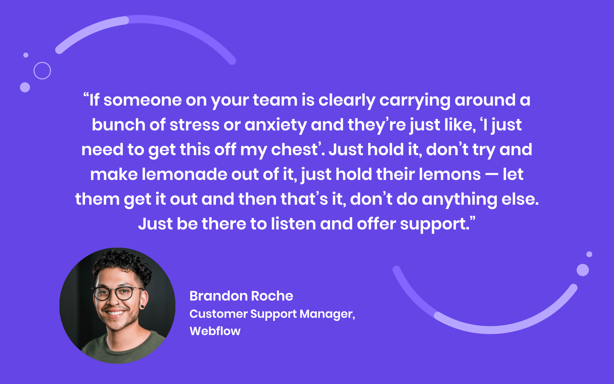 Webflow Customer Support Manager Quote