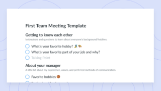 first team meeting template preview