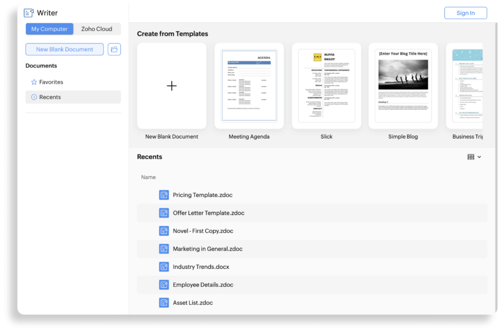 Zoho Writer